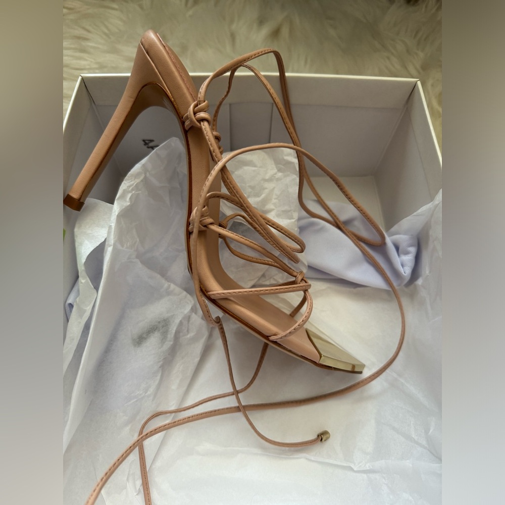 Schutz Hana Deluxe Nappa Leather Sandal 7.5 in Nude - Picture 5 of 6